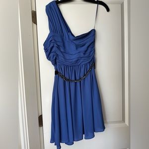 Express one shouldered blue formal dress